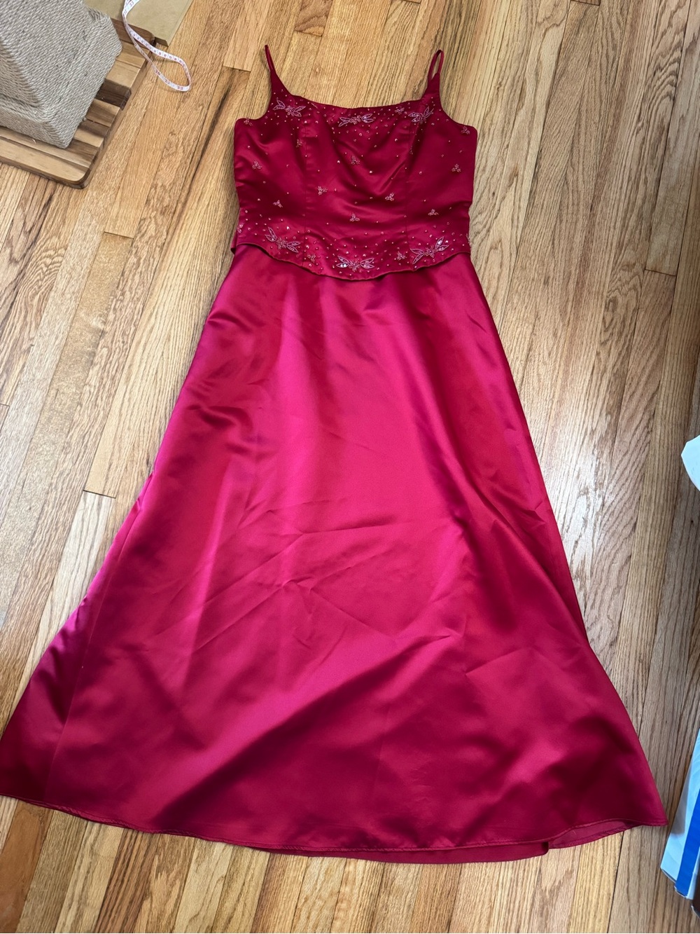 Vintage Bordeaux Bridesmaid Dress with scarf